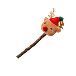 Bâton à mâcher de Noël à la catnip, motif Père Noël, renne, sapin, jouet en bois pour animaux de compagnie d'intérieur, pour le nettoyage des dents - Product Image 5