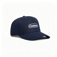Gorra de Béisbol Bordada Personalizada, Azul Marino, Malla, 6 Paneles, Ajustable, Unisex, Casual, Primavera/Verano