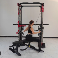 Banc de musculation multifonctionnel en acier, machine Smith, rack à squats, exercices de fitness, musculation, pile de poids de 320 kg, unisexe