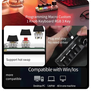 クロメカニカルキーボードRGBミニゲームカスタムプログラミングノブキーパッド3キーPhotoshop用 - Product Image 6