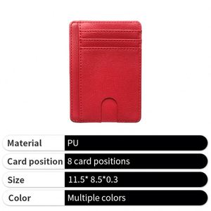 กระเป๋าใส่บัตรเครดิตหนัง PU หรูหรา ป้องกัน RFID สำหรับธุรกิจ ปี 2025 รุ่นบาง พร้อมโลโก้สั่งทำพิเศษ - Product Image 4