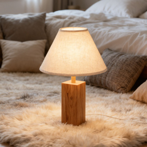 Abat-jour en tissu conique, fait à la main, style rustique, installation facile, accessoire de lampe - Product Image 4