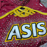 Uniforme de cheerleading ALLStar Gold sur mesure, haute qualité, strass, design gratuit pour les tenues de compétition de cheerleading