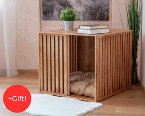 เฟอร์นิเจอร์สำหรับสัตว์เลี้ยง โต๊ะข้างเตียงไม้ บ้านแมวแสนสบาย บ้านแมวไม้สไตล์เรียบง่าย กล่องไม้สำหรับนอน - Product Image 2
