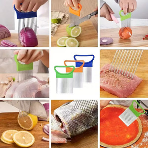 Cortador de Cebolla Manual Multifuncional, Utensilio de Cocina, Suavizador de Agujas de Pino, Soporte para Rebanar Cebolla, Inserto de Acero Inoxidable - Product Image 4