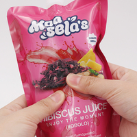 Vente en gros pochette alimentaire réutilisable imprimée personnalisée sachets d'emballage en plastique pour boisson liquide avec bec