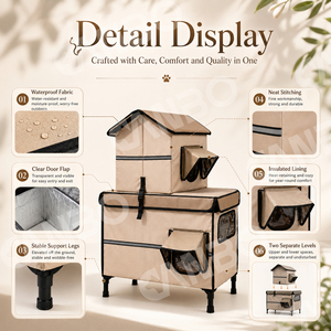 Maison chauffée pour chats CanboPet pour chats errants en plein air, abri imperméable pour chats pour l'hiver - Product Image 4