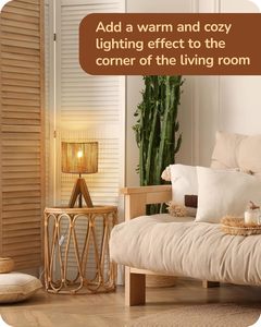 Mây Đèn Bàn Gỗ Mộc Mạc Cơ Sở Bảng Dệt Đèn Nhỏ Cho Phòng Ngủ Đầu Giường Phòng Khách Đọc Sách Bàn Bên Đèn Bàn - Product Image 2