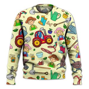 Suéter de punto de granjero Cute <span class=keywords><strong>Icon</strong></span> Farm Garden, jersey de poliéster de algodón personalizado, jersey de cuello redondo holgado para uso diario - Product Image 2