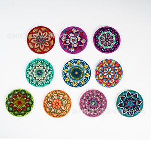 Imanes redondos para nevera con mandala, 3 piezas, pegatinas magnéticas, decoración del hogar, regalos culturales - Product Image 5