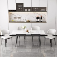 Chaise de salle à manger sans accoudoirs en cuir rembourré avec cadre métallique, design minimaliste italien et nordique, mobilier de luxe pour la maison