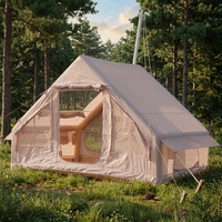 Tente de camping gonflable légère de 6,3 mètres carrés, résistante au vent et à l'eau, en Oxford 300D, protection contre les intempéries