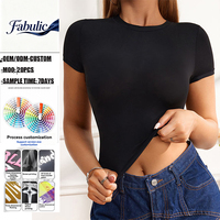 T-shirt uni d'été pour femme, t-shirt de sport extensible, confortable, respirant, en polyester uni