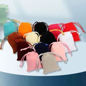 Custom Logo Velvet <b>Drawstring</b> Bags - Premium Flocked Jewelry <b>Pouches</b> for Gift Packaging, Blue Suede Storage Bags - Product Image 2