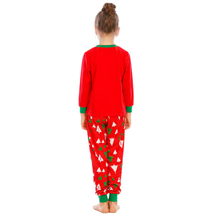 Conjunto de Pijamas de Natal para Família, Camiseta Vermelha com Calças, Estampa de Árvore com Acabamento Verde, Roupas de Dormir para o Natal, Conjunto Unissex - Product Image 2