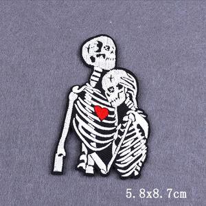 En gros, patchs thermocollants brodés motif crâne punk d'horreur pour vêtements, appliques personnalisées DIY, badges thermocollants pour jeans - Product Image 4