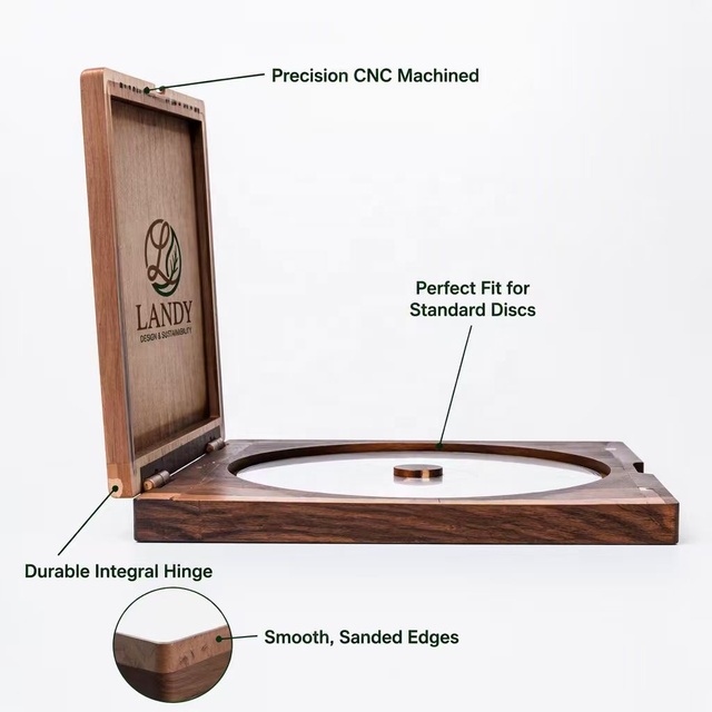 Luxury Artisanal CD Wooden Box High Gloss Finish DVD Disc Storage Case for Wedding Photography Souvenir Branded Case