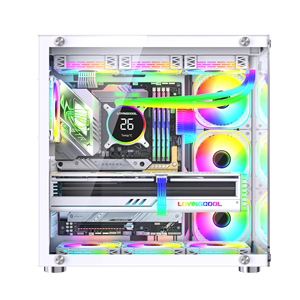 Lovingocool eSports mát PC ATX kính cường lực trường hợp máy tính với cung cấp điện bầu không khí đầy màu sắc chơi game tháp kim loại trường hợp SPCC - Product Image 6