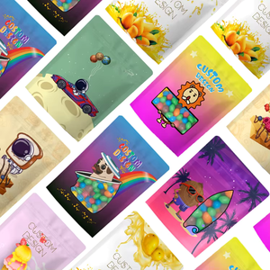 Sacchetto in Mylar con Ologramma Colorato, Antiodore, Laminato in Alluminio e <span class=keywords><strong>Plastica</strong></span>, Piccolo Bustino da 1g 3.5g 7g 14g con Base d'Appoggio - Product Image 4