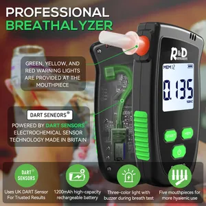 Testeur d'alcool éthylémique électrochimique professionnel RD950, éthylotest portable USB, détecteur d'haleine haute précision, utilisation à domicile et en voiture - Product Image 2