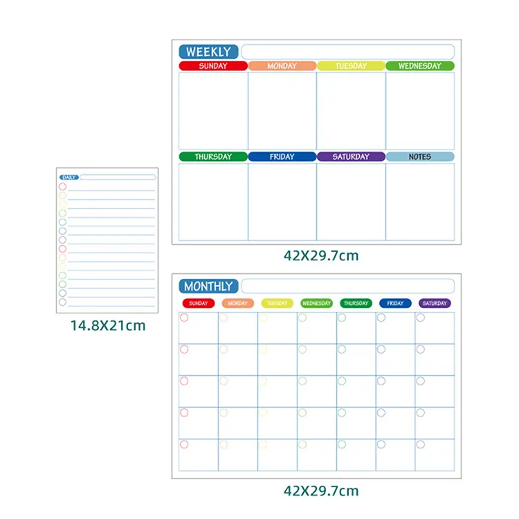 A3 A4 Drawing Board Magnetic Dry Erase Calendar Weekly Planner Marker Board Mini Whiteboard