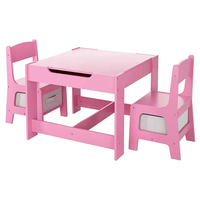 Table de peinture en bois massif rose pour filles, ensemble Table et chaise pour enfants, bureau d'activité pour enfants, table de jeu bleu solide pour garçons, vente en gros