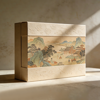Boîte magnétique personnalisable avec logo, style chinoiserie, pour présentation de cosmétiques, conteneur rigide haut de gamme pour suite de présentation cosmétique