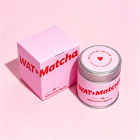 Ensemble d'emballages personnalisés pour thé matcha en boîte de conserve, boîtes en métal pour poudre de café de 30 g avec couvercles