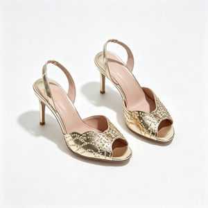 Sandalias de Tacón Grueso con Pedrería Rosa de Lujo para Mujer, Sandalias Abiertas con Tira Trasera, Tacón de 7 cm, para Primavera, Verano, Otoño, Fiestas y Bodas - Product Image 4