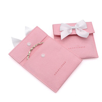 Pochette de présentation de bijoux en microfibre de luxe, estampage or personnalisé, suède écologique, recyclable, pour montres, bracelets, colliers, bagues