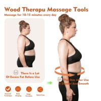 Rouleau de massage multi-roues en bois de hêtre, masseur corporel manuel en bois pour la relaxation musculaire et la correction de la posture