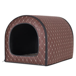 Yeni çevre dostu deri köpek kedi evi rüzgar geçirmez soğuk geçirmez yağmur geçirmez su geçirmez açık <span class=keywords><strong>Pet</strong></span> rahat kış barınak döken - Product Image 5