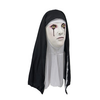 Masque de fête d'Halloween et de Noël, costume de fantôme, robe de mort, masque d'horreur, carnaval, cosplay, coiffe de nonne, masque animal en latex