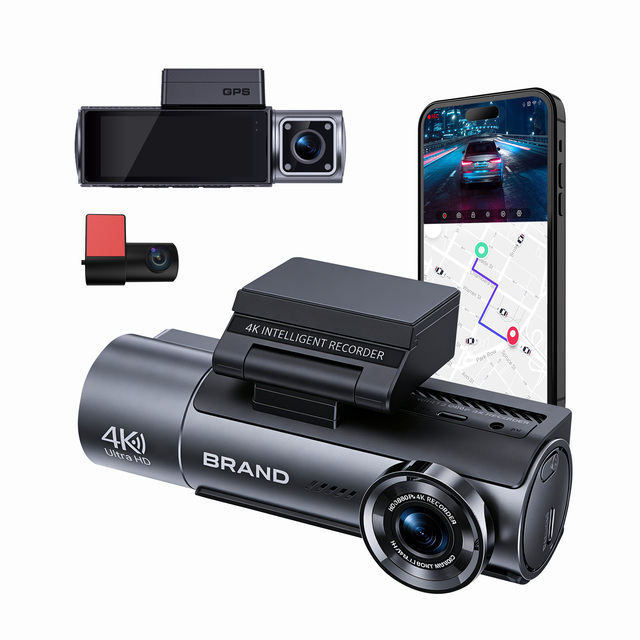 4K+1K+2K Three Lens Dash Cam Front Inside Rear Dashcam Night Vision Car Black Box with 3.16" IPS Screen 5G WIFI GPS