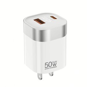อะแดปเตอร์ชาร์จ GaN 50W รองรับทั่วโลก ชาร์จเร็ว USB Type C พร้อมพอร์ต A+C สำหรับโทรศัพท์และแล็ปท็อป - Product Image 4