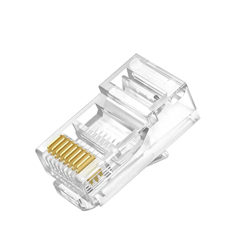 FCJ Rg45 ชุบทองConector Pin Utp Cat5e Ethernet Rj 45 8p8cสายLANเครือข่ายRj45 ปลั๊กConnector Cat6