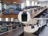 Système de Conférence Sans Papier à Écran LCD Escamotable et Microphone de Bureau Personnalisé de Haute Qualité pour Équipement de Bureau