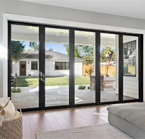 Latest Luxury Outdoor Waterproof Sliding Glass Patio Door Soundproof Aluminium Exterior Door For Villas