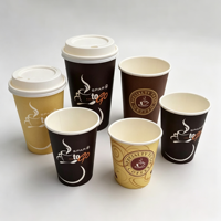 Gobelets à café en papier ondulé biodégradables de 8 oz, 12 oz, 16 oz avec couvercles, gobelets en papier kraft à emporter