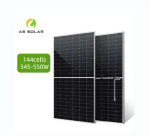China Brand High Efficiency 545Watts 550W Mono Half Cell PV Module 182mm Solar Panel for Solar Energy System Rooftop Home Use