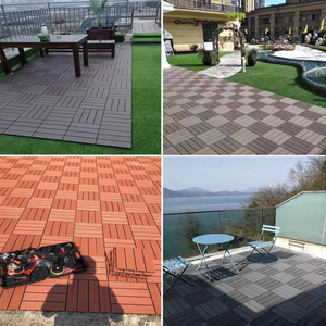 Planches de terrasse en composite WPC couleur bois moderne, <span class=keywords><strong>30</strong></span> <span class=keywords><strong>cm</strong></span>, imperméables, aspect teck, pour patio et jardin - Product Image 4