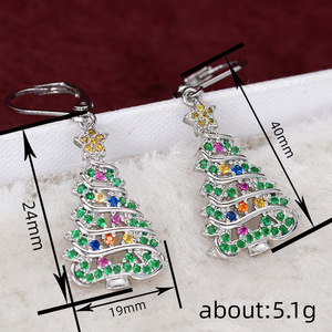 Orecchini Pendenti a Forma di Albero di Natale, Gioielli Dolci e Alla Moda per le Festività - Product Image 3