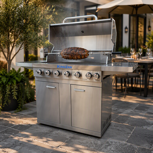 Grill a Gas e Carbone a 8 Bruciatori con <span class=keywords><strong>Girarrosto</strong></span> a Infrarossi in Acciaio Inox 304, Barbecue <span class=keywords><strong>da</strong></span> <span class=keywords><strong>Giardino</strong></span> e Campeggio con Motore - Product Image 6