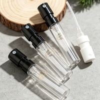 Boîtes d'emballage personnalisées, mini atomiseur portable de luxe, flacons de voyage en verre cylindriques, 1 ml, 2 ml, avec pulvérisateur à brume fine