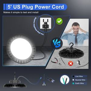 Luces UFO High Bay para Techos de Túneles, Almacenes, Obras de Construcción, Luces Interiores con 5 Años de Garantía, Certificación UL DLC ETL - Product Image 6