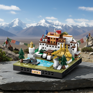 Gioco <span class=keywords><strong>Puzzle</strong></span> con Piccole Particelle Wangge, Blocchi di Costruzione in Plastica ABS Educativi, Regalo per Bambini 6-12 Anni, Paesaggio Urbano Cinese - Product Image 6