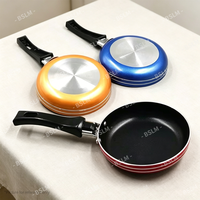 Mini poêle à frire en aluminium épaissi avec poignée en plastique, ensemble d'ustensiles de cuisson antiadhésifs, casserole antiadhésive