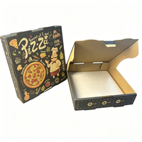 Boîte à pizza en kraft résistante à la graisse, imprimée sur mesure, pliable, pour la vente en gros aux restaurants et à emporter