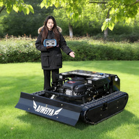 Tondeuse à gazon télécommandée à essence tout-terrain sur chenilles, haute puissance, forte force de coupe, en stock, pour l'Europe