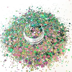 Pet Polyester Glitter Materiaal En Kleur Verschuiven Pailletten Voor Tumbler En Cup